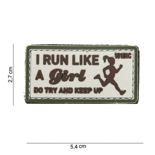 Embleem 3D PVC I run like beige #14062 - Umor Tactic Autentic