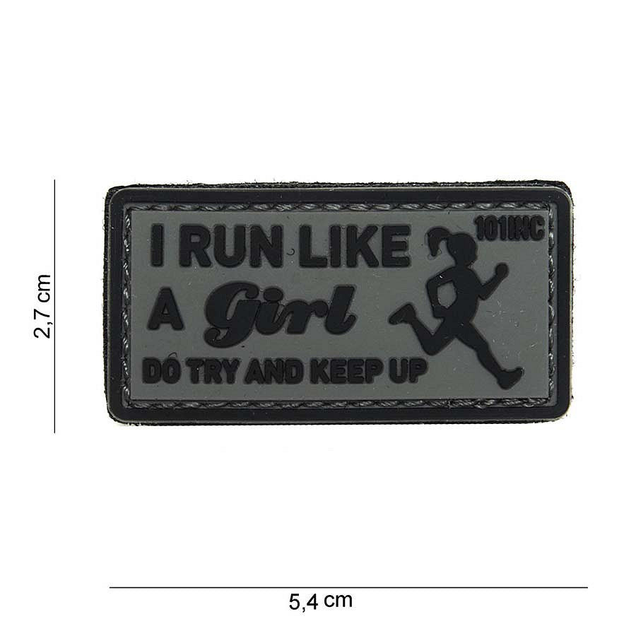 Embleem 3D PVC I run like Grijs - Exprimă-ți Atitudinea cu Stil Rezistent