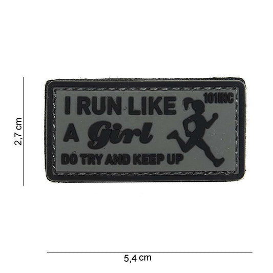 Embleem 3D PVC I run like Grijs - Exprimă-ți Atitudinea cu Stil Rezistent