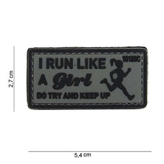 Embleem 3D PVC I run like Grijs - Exprimă-ți Atitudinea cu Stil Rezistent