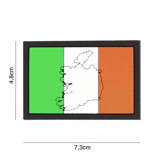 Embleem 3D PVC Ierland cu Contur - Personalizare Tactică Autentică