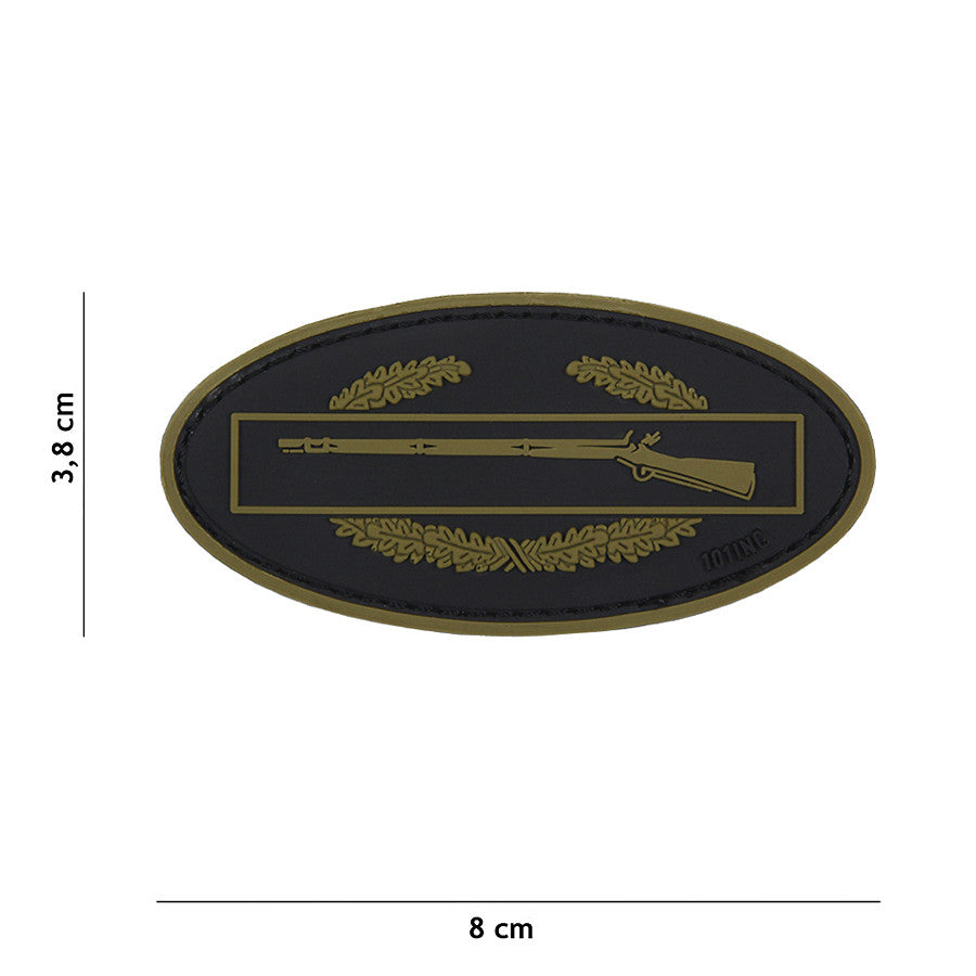Embleem 3D PVC Infanterie Verde/Negru - Identitate Tactică Clară