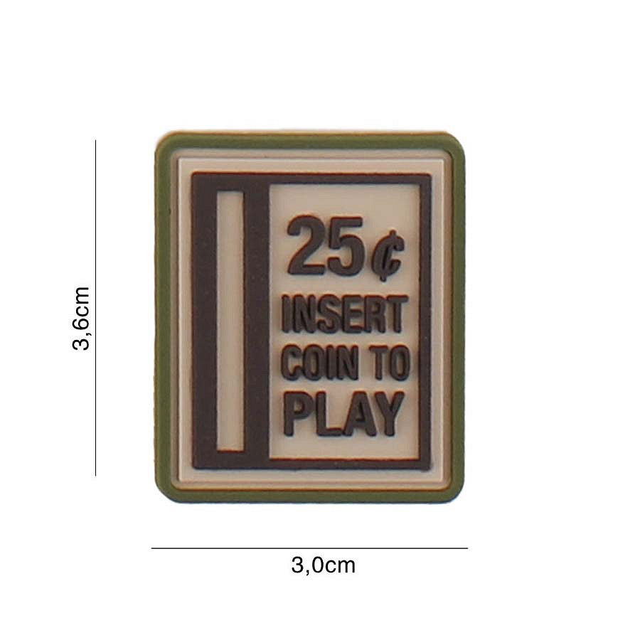 Embleem 3D PVC Insert coin to play Beige Tactic - Personalizare Instantanee