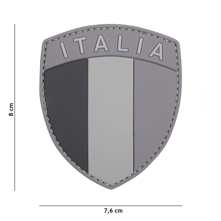 Embleem 3D PVC Italia Gri - Personalizare Tactică Distinctivă
