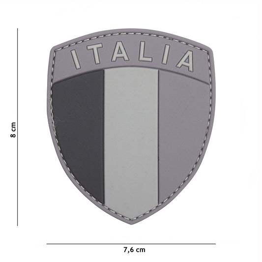 Embleem 3D PVC Italia Gri - Personalizare Tactică Distinctivă