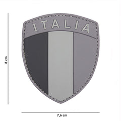 Embleem 3D PVC Italia Gri - Personalizare Tactică Distinctivă