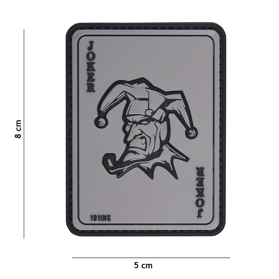 Embleem 3D PVC Joker Gri Tactical - Exprimă-ți Atitudinea Unică