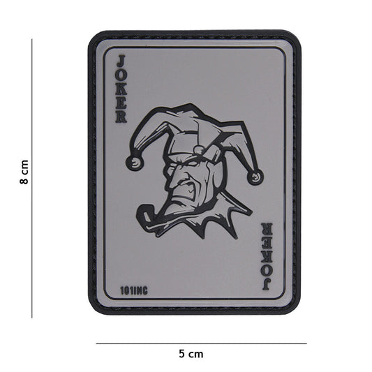 Embleem 3D PVC Joker Gri Tactical - Exprimă-ți Atitudinea Unică