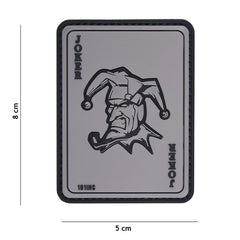 Embleem 3D PVC Joker Gri Tactical - Exprimă-ți Atitudinea Unică