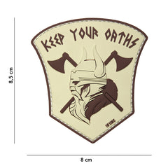 Embleem 3D PVC Keep your oaths Beige - Afirmă-ți Devotamentul