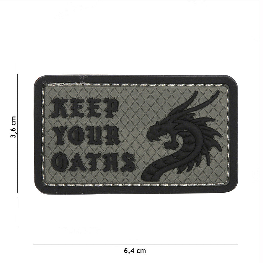 Embleem 3D PVC Keep Your Oaths Gri - Afirmă-ți Angajamentul