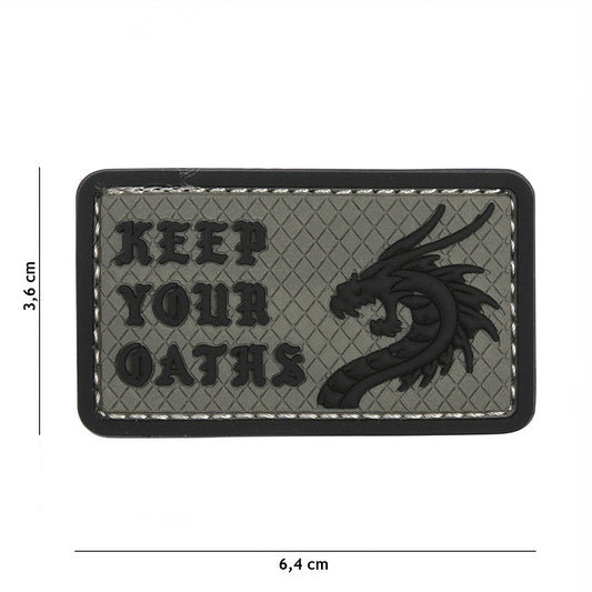 Embleem 3D PVC Keep Your Oaths Gri - Afirmă-ți Angajamentul