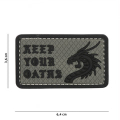 Embleem 3D PVC Keep Your Oaths Gri - Afirmă-ți Angajamentul