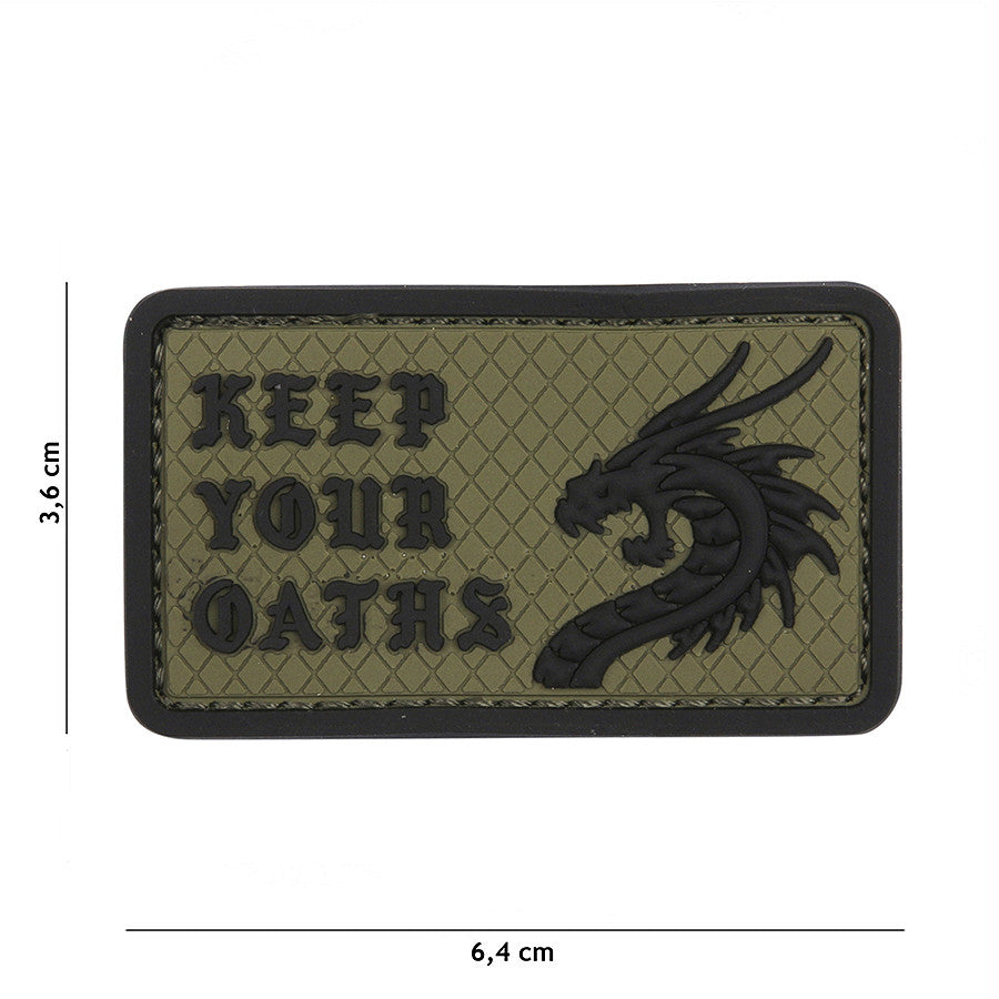 Embleem 3D PVC Keep Your Oaths Verde - Afirmă-ți Angajamentul Fără Echivoc