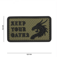 Embleem 3D PVC Keep Your Oaths Verde - Afirmă-ți Angajamentul Fără Echivoc
