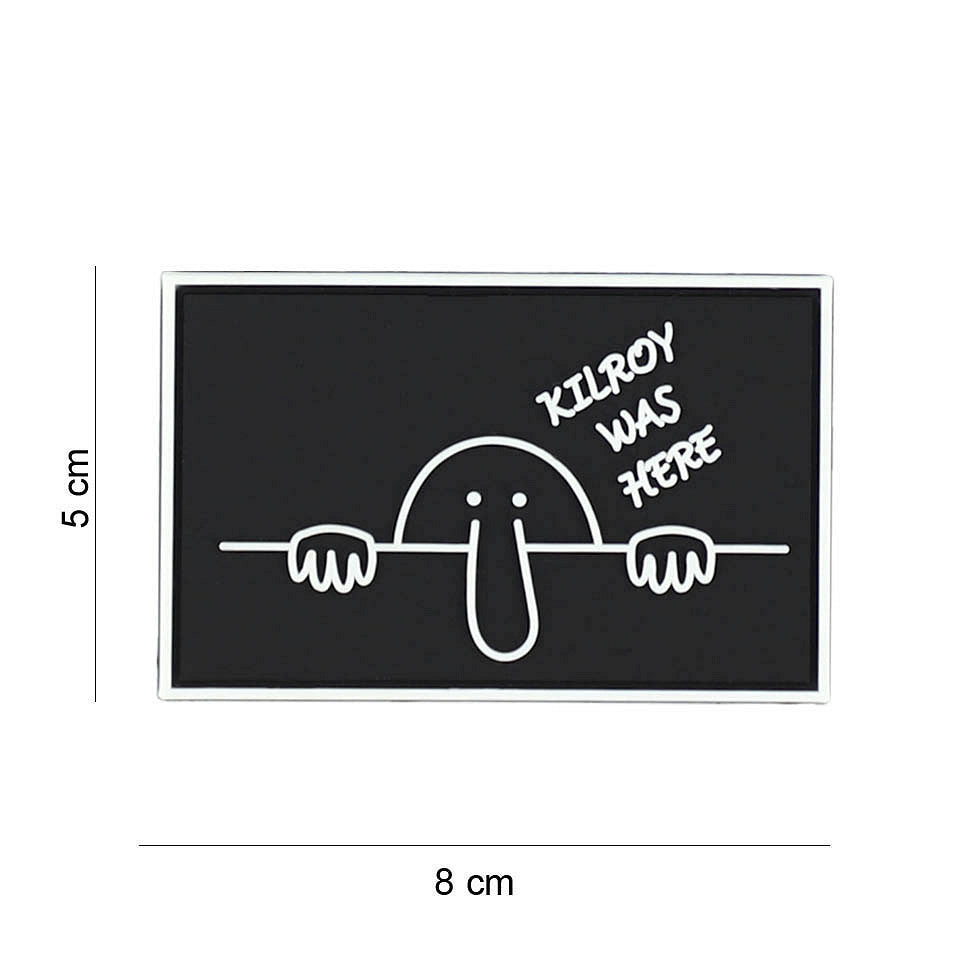 Embleem 3D PVC Kilroy Was Here Negru - Declară-ți Prezența, Lasă O Moștenire