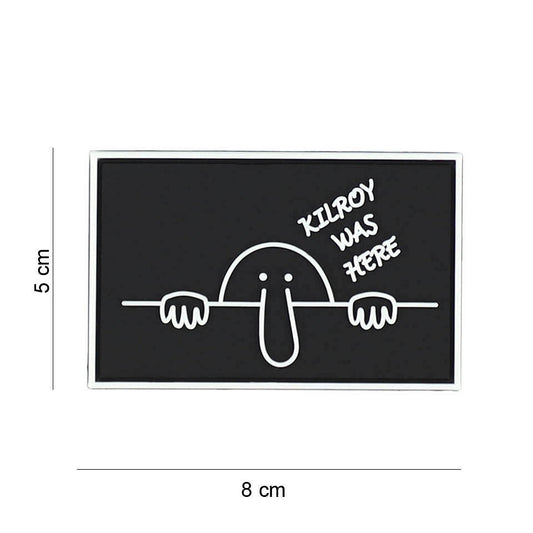 Embleem 3D PVC Kilroy Was Here Negru - Declară-ți Prezența, Lasă O Moștenire