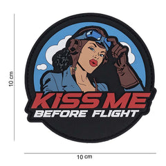 Embleem 3D PVC Kiss me before flight - Afirmă-ți Curajul
