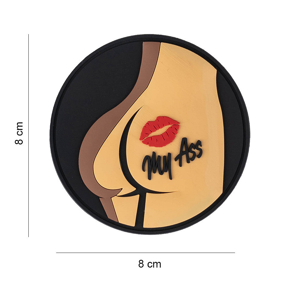 Embleem 3D PVC Kiss my ass rond #6057 - Atitudine Fără Compromis