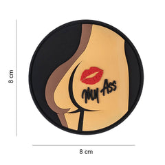 Embleem 3D PVC Kiss my ass rond #6057 - Atitudine Fără Compromis
