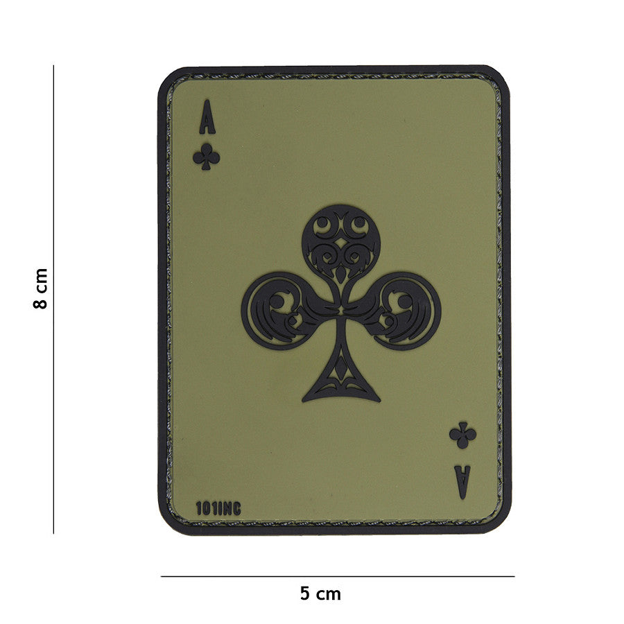 Embleem 3D PVC Klaver Aas Verde - Distincție Tactica Robustă