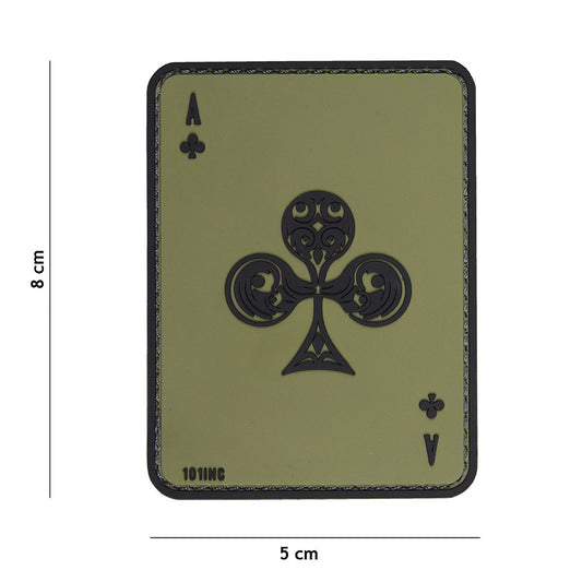 Embleem 3D PVC Klaver Aas Verde - Distincție Tactica Robustă