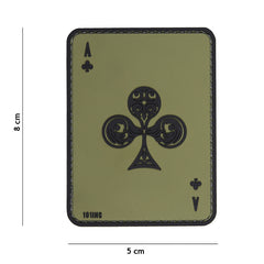 Embleem 3D PVC Klaver Aas Verde - Distincție Tactica Robustă