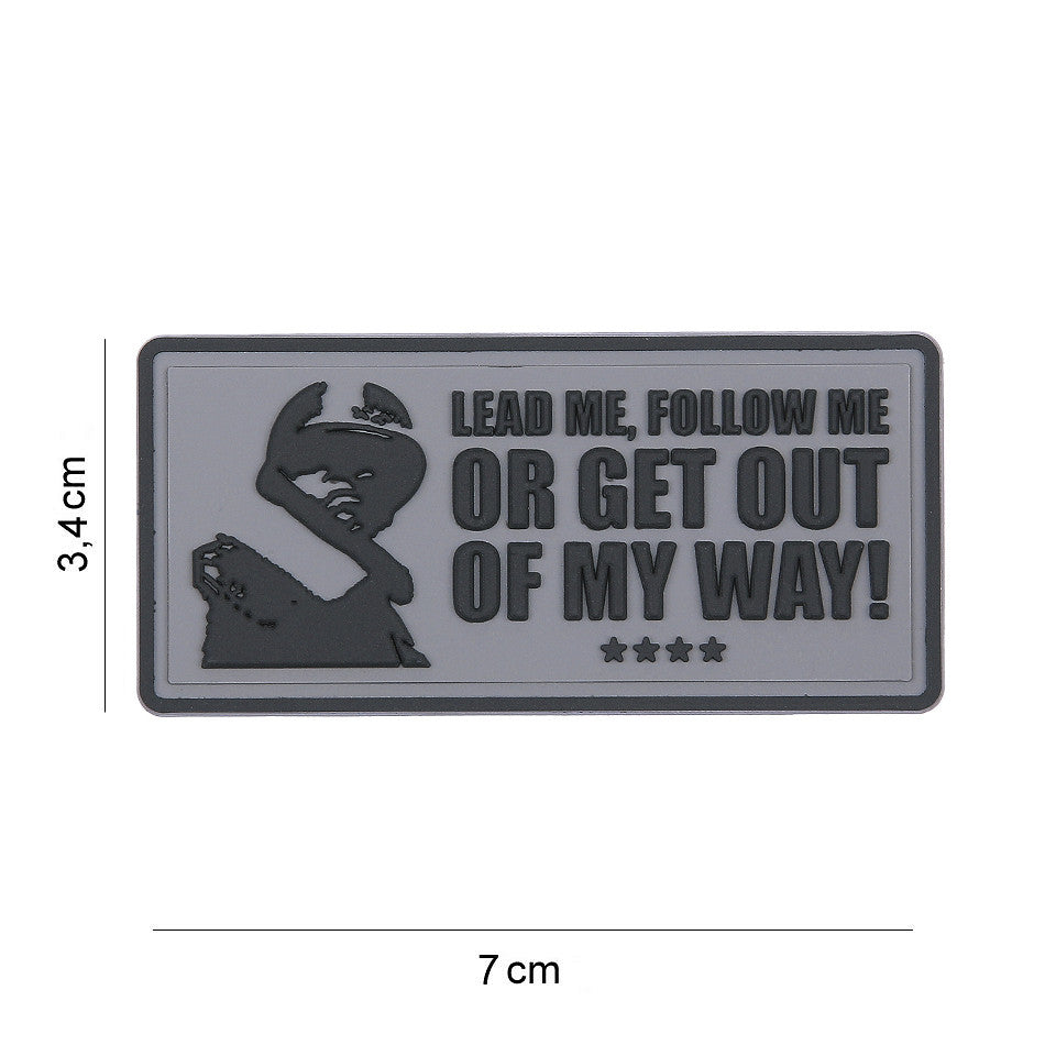 Embleem 3D PVC Lead Me, Follow Me Gri - Afirmă-ți Liderul Interior