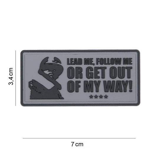 Embleem 3D PVC Lead Me, Follow Me Gri - Afirmă-ți Liderul Interior
