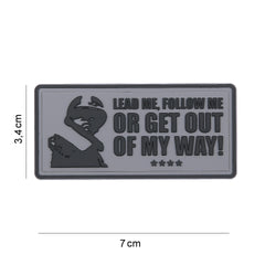 Embleem 3D PVC Lead Me, Follow Me Gri - Afirmă-ți Liderul Interior