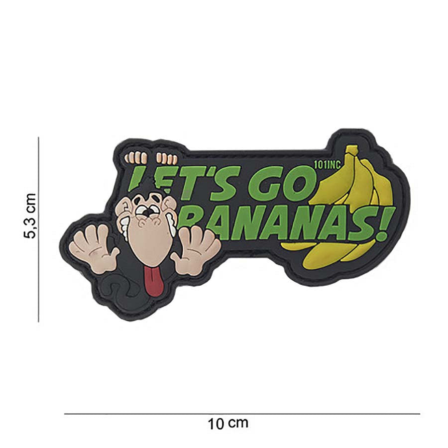 Embleem 3D PVC Let's go bananas Galben - Exprimă-ți Stilul Unic