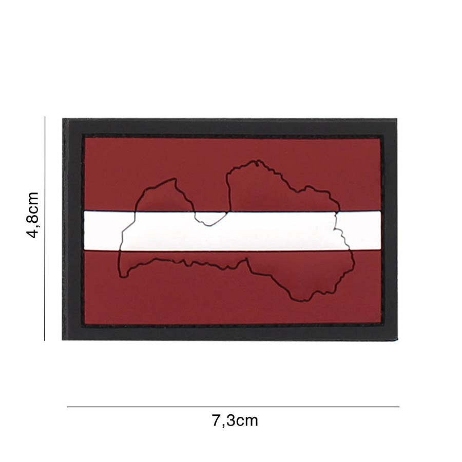 Embleem 3D PVC Letonia cu Contur - Afirmă-ți Identitatea Tactică