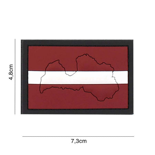 Embleem 3D PVC Letonia cu Contur - Afirmă-ți Identitatea Tactică