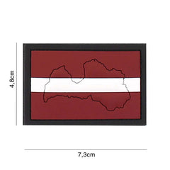 Embleem 3D PVC Letonia cu Contur - Afirmă-ți Identitatea Tactică