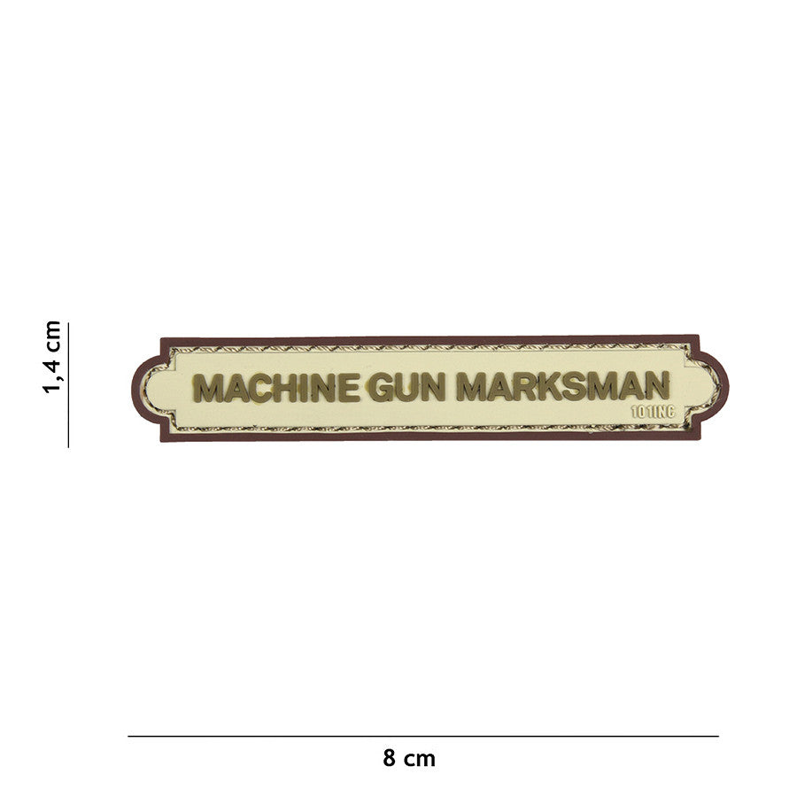 Embleem 3D PVC Machine Gun Marksman tab Beige Military-Shop.ro - Distincția Preciziei