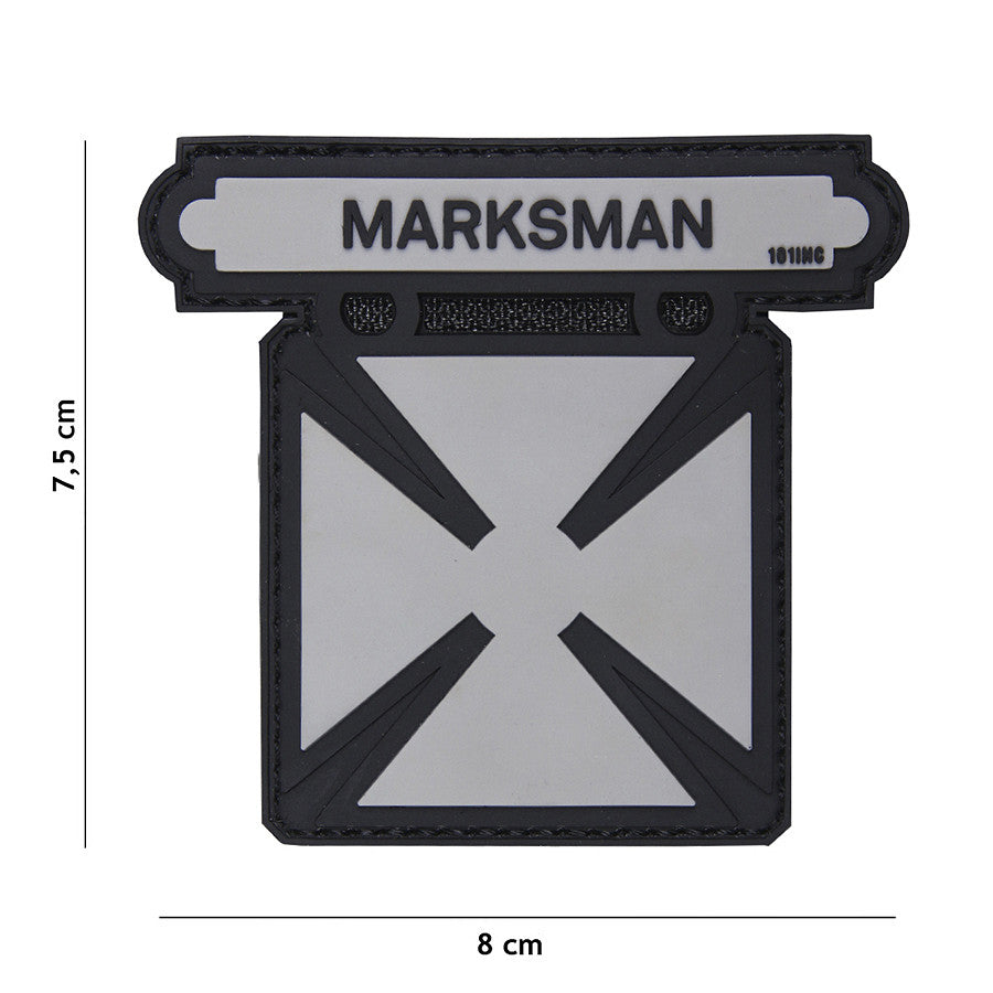 Embleem 3D PVC Marksman Gri - Semnul Tău de Elită