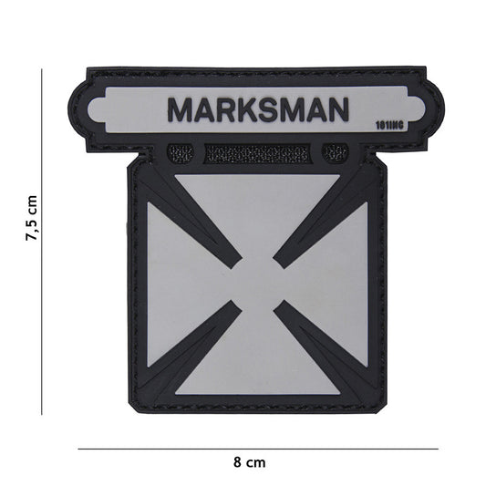 Embleem 3D PVC Marksman Gri - Semnul Tău de Elită