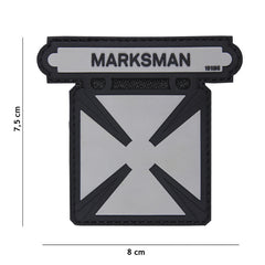 Embleem 3D PVC Marksman Gri - Semnul Tău de Elită