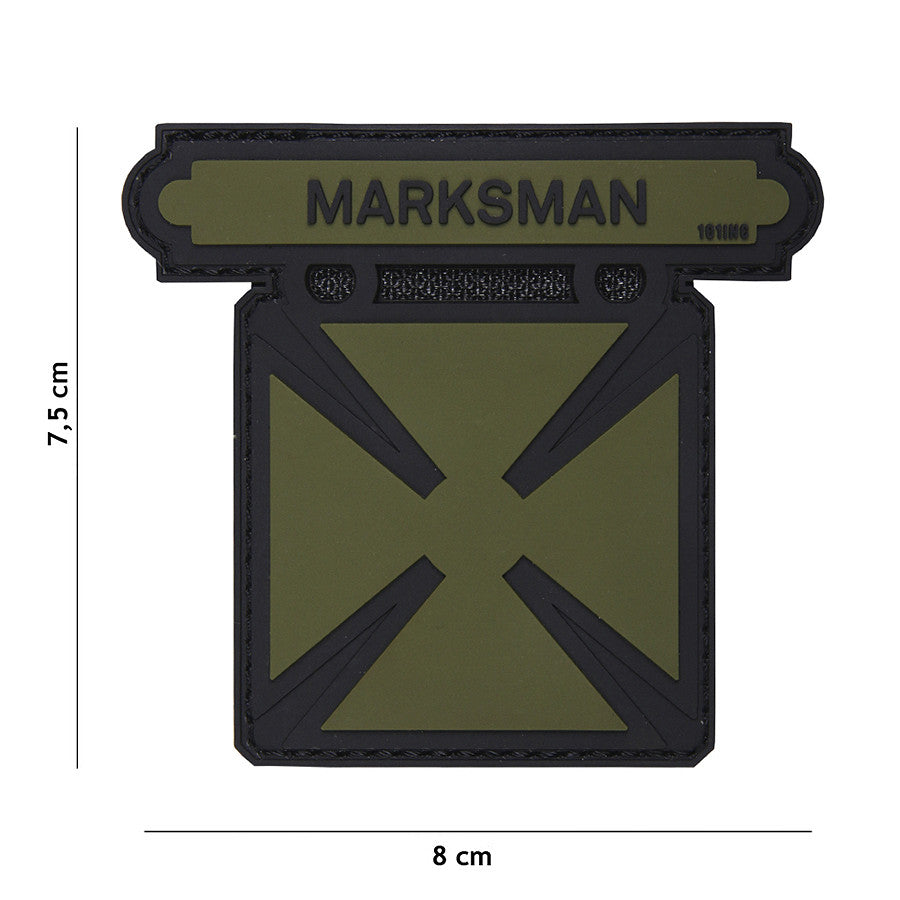 Embleem 3D PVC Marksman Verde - Identitate Tactică Incontestabilă