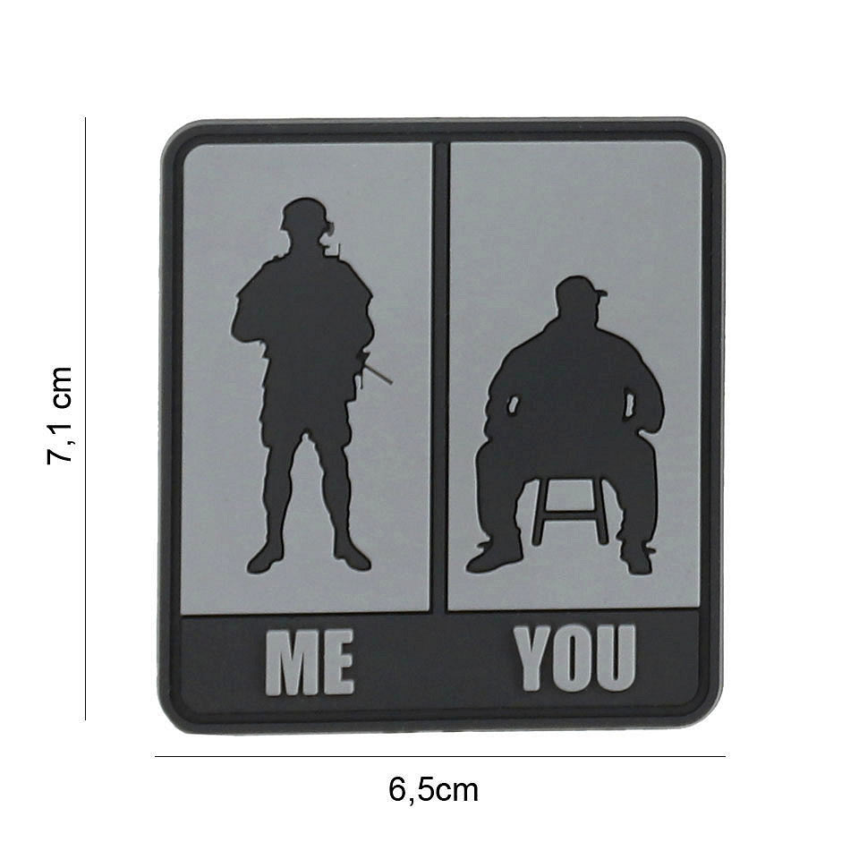 Embleem 3D PVC Me & You Gri - Exprimă Conexiunea Ta Autentică