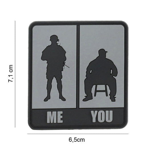 Embleem 3D PVC Me & You Gri - Exprimă Conexiunea Ta Autentică