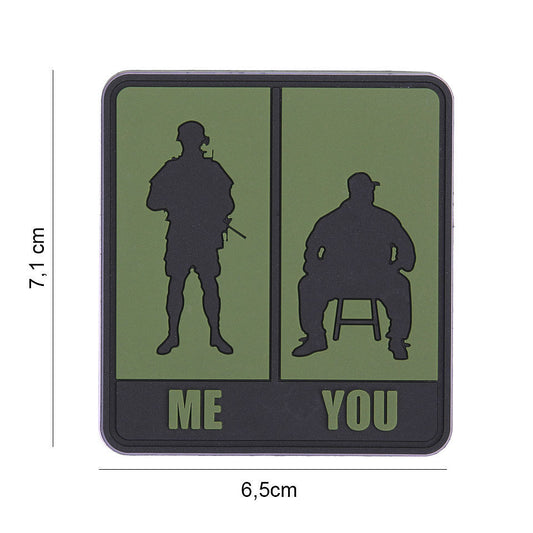 Embleem 3D PVC Me & You Verde Tactical - Conexiune Autentică
