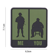 Embleem 3D PVC Me & You Verde Tactical - Conexiune Autentică