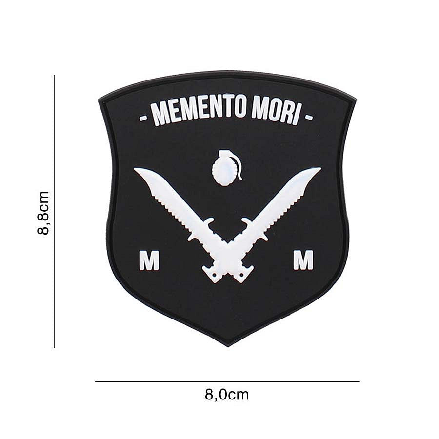 Embleem 3D PVC Memento Mori Negru/Alb - Identitate Fără Compromis