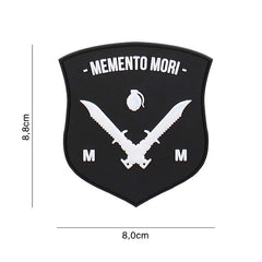 Embleem 3D PVC Memento Mori Negru/Alb - Identitate Fără Compromis