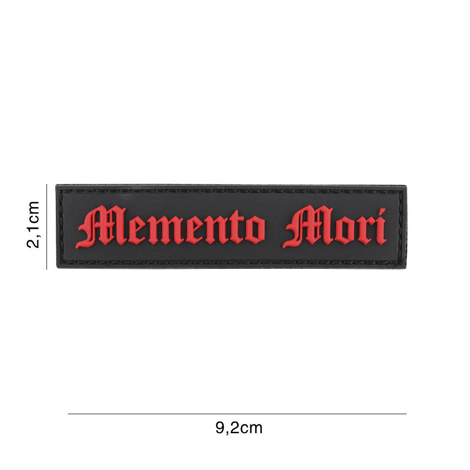 Embleem 3D PVC Memento Mori Negru/Roșu - Disciplină și Claritate Mentală