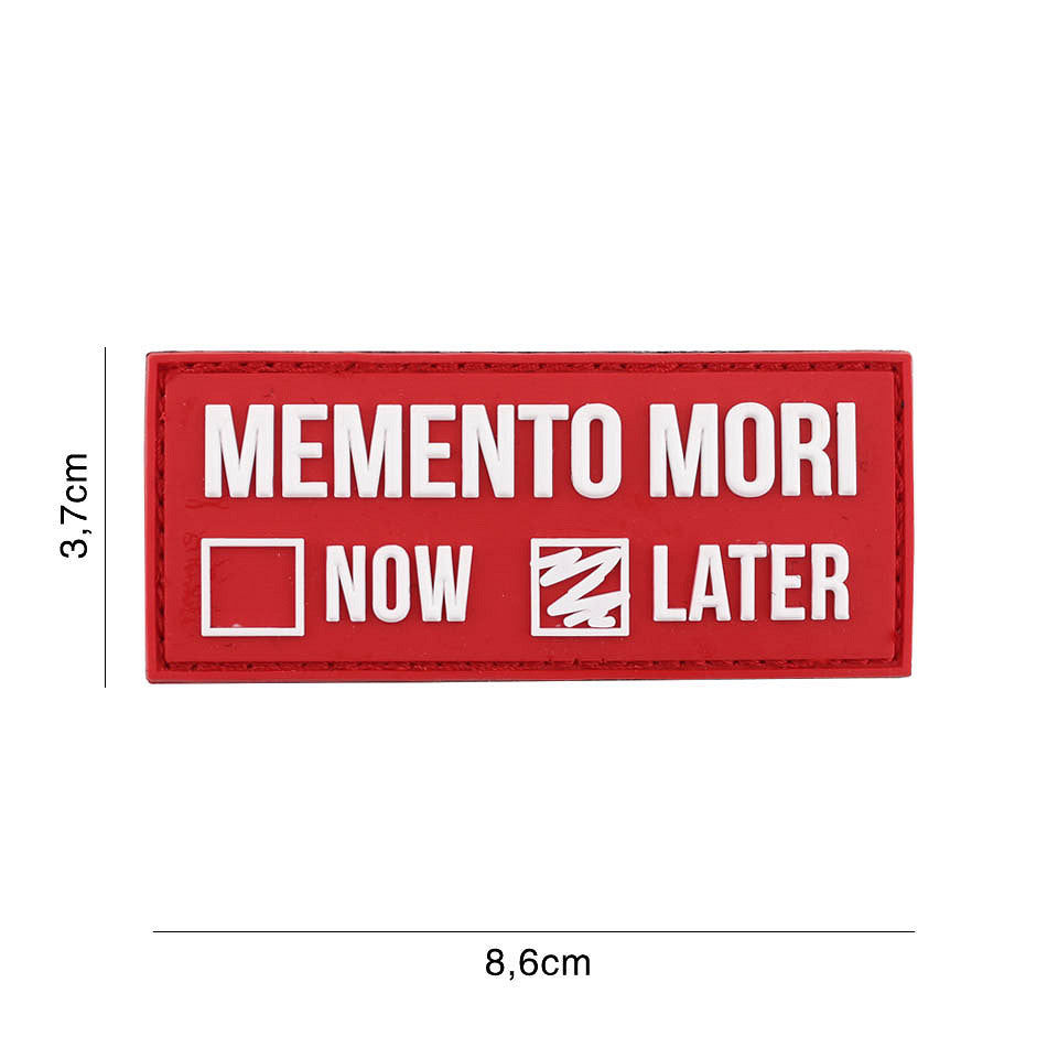 Embleem 3D PVC Memento Mori Roșu - Reamintește Esențialul