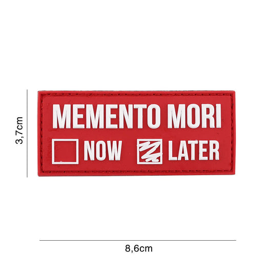 Embleem 3D PVC Memento Mori Roșu - Reamintește Esențialul