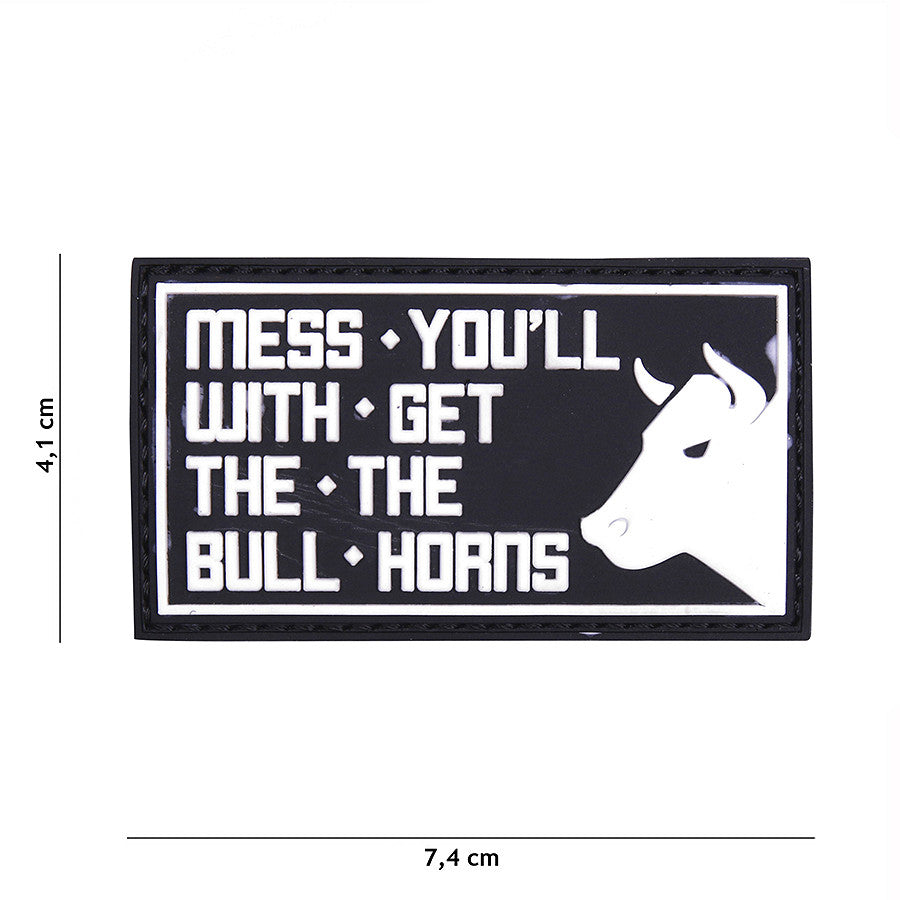 Embleem 3D PVC Mess you'll Negru Morale Patch - Afirmă-ți Atitudinea
