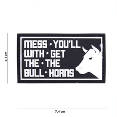 Embleem 3D PVC Mess you'll Negru Morale Patch - Afirmă-ți Atitudinea